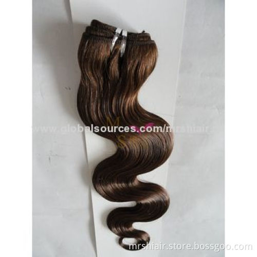 Human Hair Extension, 20-inch Color 8# Boby Wave, Brazilian Hair Curly Weaving